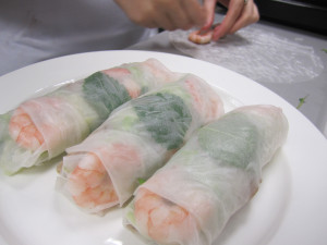 Vietnamese spring rolls with shrimp